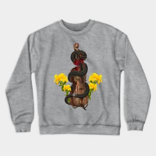 Wonderful steampunk violin with snake and monkey Crewneck Sweatshirt